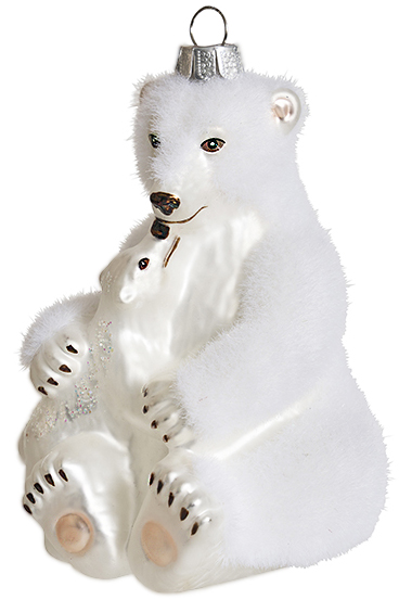 Медведь белый пушистый с медвежонком GLT1175